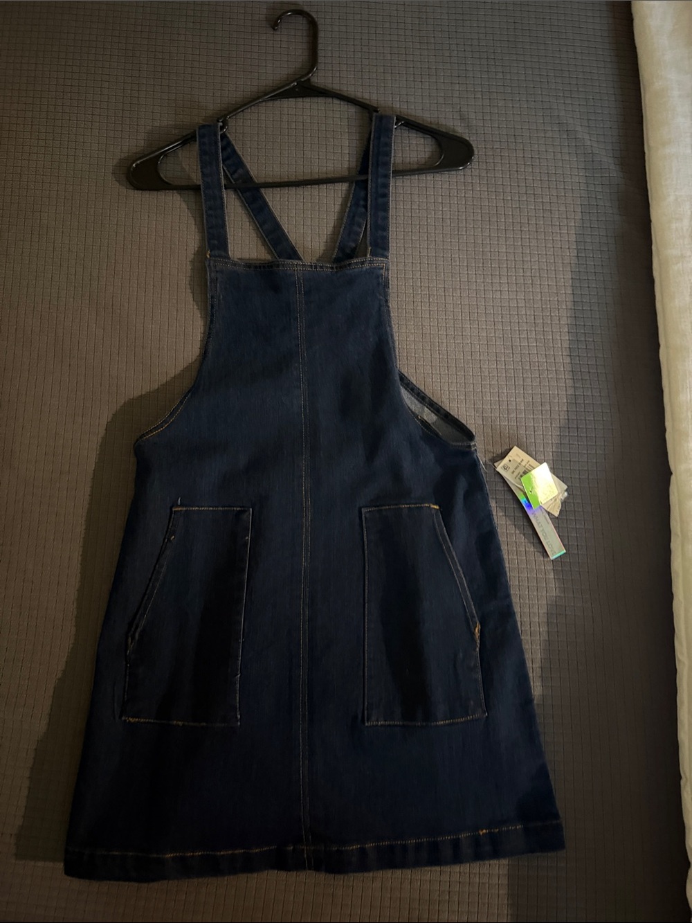 Dark Indigo Denim Pinafore Dress